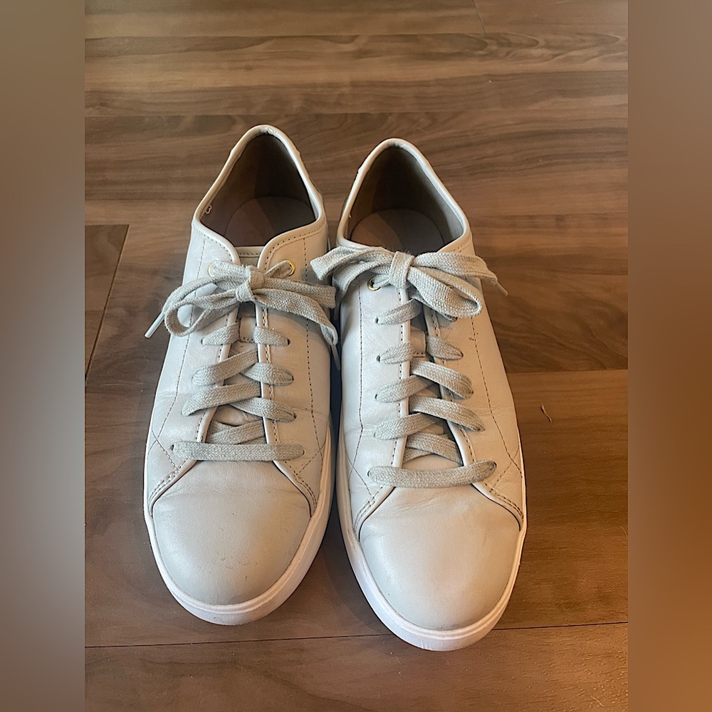 Cole Haan grey sneakers with metallic heel in good shape